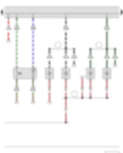 Wiring Diagram  SKODA FABIA II 2011 - Hazard warning lights button - Front left turn signal bulb - Front right turn signal bulb - Left turn signal repeater bulb - Right turn signal repeater bulb