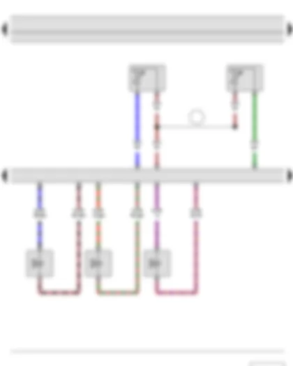 Wiring Diagram  SKODA FABIA II 2011 - Coolant temperature sender - Fuel temperature sender - Engine control unit - Injector - cylinder 1 - Injector - cylinder 2 - Injector - cylinder 3