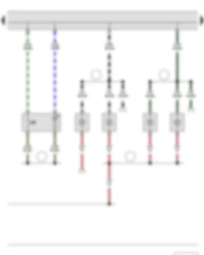 Wiring Diagram  SKODA FABIA II 2011 - Hazard warning lights button - Front left turn signal bulb - Front right turn signal bulb - Left turn signal repeater bulb - Right turn signal repeater bulb