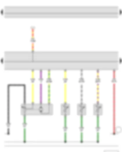 Wiring Diagram  SKODA FABIA II 2011 - Centre vent temperature sender - Footwell vent temperature sender - Evaporator output temperature sender - Climatronic control unit - Temperature flap control motor