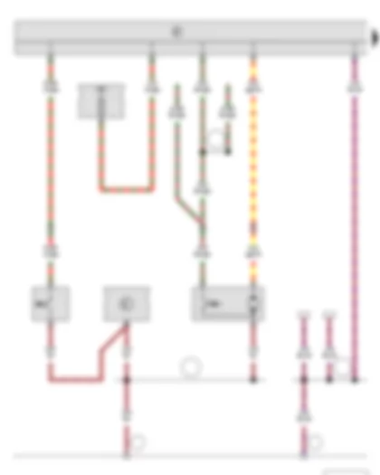 Wiring Diagram  SKODA FABIA II 2013 - Rear lid handle release button - Rear lid lock unit - Fuse holder B - Rear window wiper motor - Rear lid central locking motor