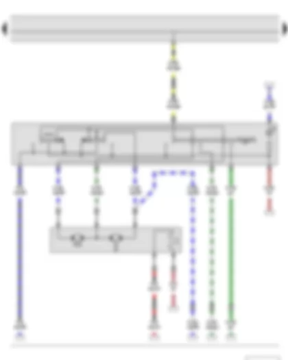 Wiring Diagram  SKODA FABIA II 2011 - Mirror adjustment switch - Driver side exterior mirror