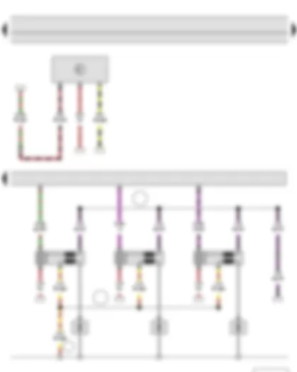 Wiring Diagram  SKODA FABIA II 2012 - Oil level and oil temperature sender - Engine control unit - Ignition coil 1 with output stage - Ignition coil 2 with output stage - Ignition coil 3 with output stage