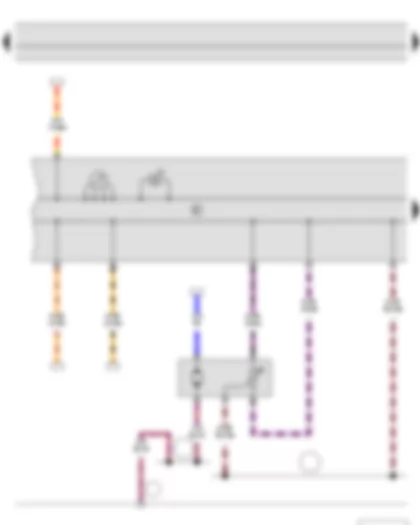 Wiring Diagram  SKODA FABIA II 2015 - Fuel gauge sender - Fuel gauge - Fuel system pressurisation pump - Dash panel insert