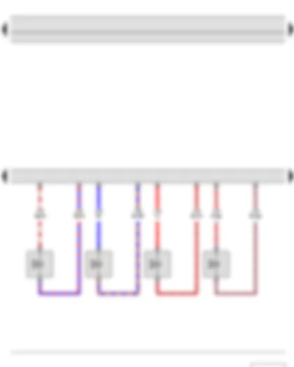 Wiring Diagram  SKODA FABIA II 2014 - Engine control unit - Injector - cylinder 1 - Injector - cylinder 2 - Injector - cylinder 3 - Injector - cylinder 4