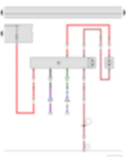 Wiring Diagram  SKODA FABIA II 2012 - Radiator fan control unit - Fuse holder A - Radiator fan - Radiator fan on right of radiator