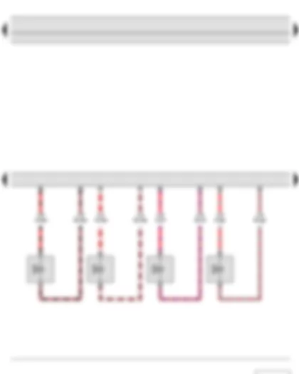 Wiring Diagram  SKODA FABIA II 2013 - Engine control unit - Injector - cylinder 1 - Injector - cylinder 2 - Injector - cylinder 3 - Injector - cylinder 4