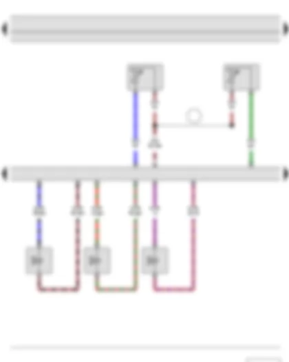 Wiring Diagram  SKODA FABIA II 2015 - Coolant temperature sender - Fuel temperature sender - Engine control unit - Injector - cylinder 1 - Injector - cylinder 2 - Injector - cylinder 3