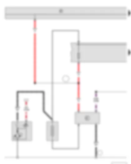 Wiring Diagram  SKODA FABIA II 2013 - Battery - Starter - Battery monitor control unit - Fuse holder A