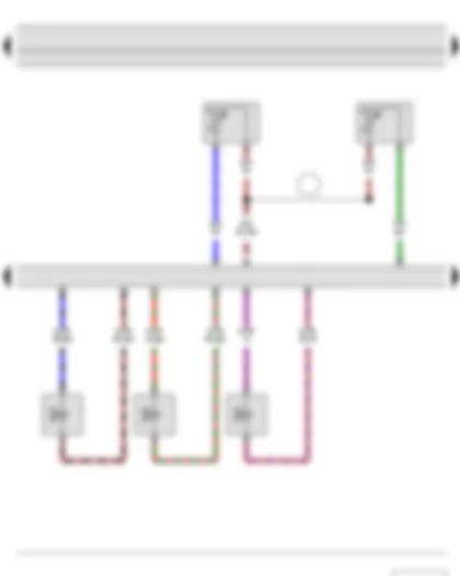 Wiring Diagram  SKODA FABIA II 2013 - Coolant temperature sender - Fuel temperature sender - Engine control unit - Injector - cylinder 1 - Injector - cylinder 2 - Injector - cylinder 3