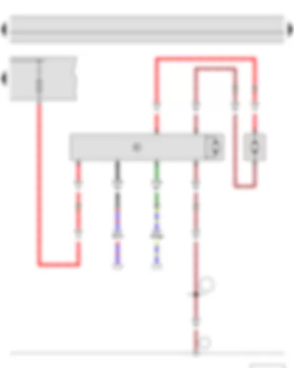 Wiring Diagram  SKODA FABIA II 2011 - Radiator fan control unit - Fuse holder A - Radiator fan - Radiator fan on right of radiator