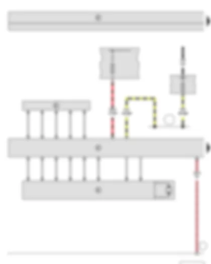 Wiring Diagram  SKODA FABIA II 2013 - Steering moment sender - Power steering control unit - Fuse holder A - Fuse holder B - Electromechanical power steering motor