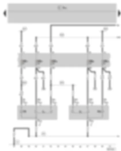 Wiring Diagram  SKODA FABIA II 2007 - Left headlight - Right headlight - Fuse holder B - (not valid for Bi - halogen headlight)