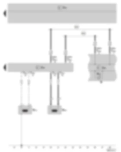 Wiring Diagram  SKODA FABIA II 2009 - Airbag control unit - Coil - Airbag igniter 1 - front passenger side - Belt tensioner igniter 1 - front passenger side - Dash panel insert