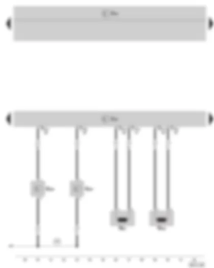 Wiring Diagram  SKODA FABIA II 2010 - Airbag control unit - Rear side airbag crash sensor - driver side - Rear side airbag crash sensor - front passenger side - Head airbag igniter - driver side - Head airbag igniter - front passenger side