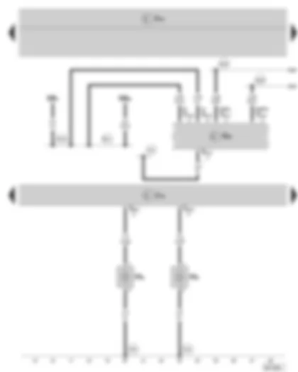 Wiring Diagram  SKODA FABIA II 2007 - Cornering light and headlight range control - control unit - Steering angle sender - Static cornering light - left - Static cornering light - right