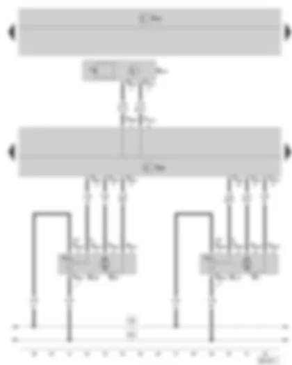 Wiring Diagram  SKODA FABIA II 2009 - Climatronic control unit - Sunlight penetration photosensor - Air flow flap control motor - Defroster flap control motor
