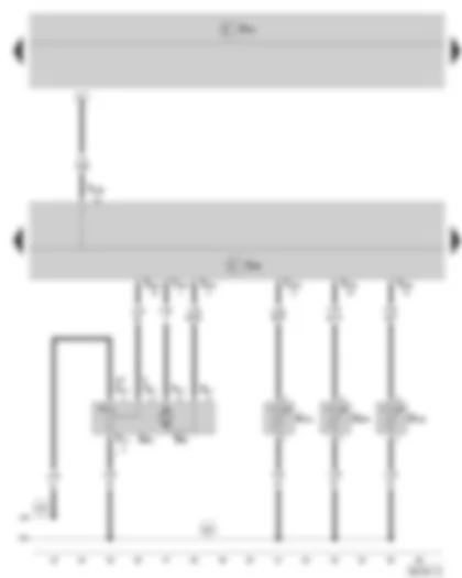 Wiring Diagram  SKODA FABIA II 2009 - Climatronic control unit - Temperature flap control motor - Middle vent temperature sender - Footwell vent temperature sender - Evaporator vent temperature sender
