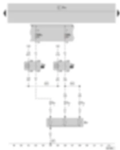 Wiring Diagram  SKODA FABIA II 2009 - Low heat output relay - High heat output relay - Heater element for additional air heater - Fuse holder A on battery