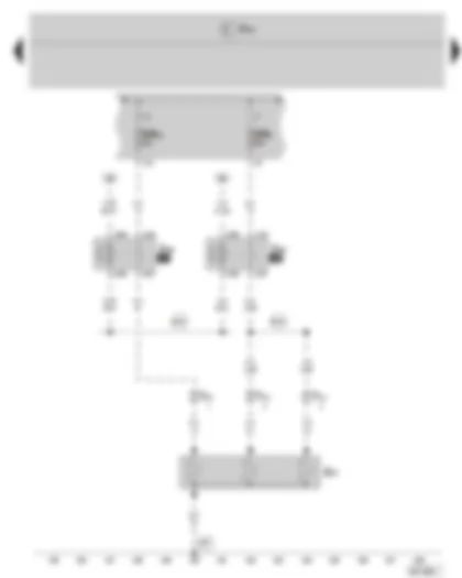 Wiring Diagram  SKODA FABIA II 2010 - Low heat output relay - High heat output relay - Heater element for additional air heater - Fuse holder A on battery