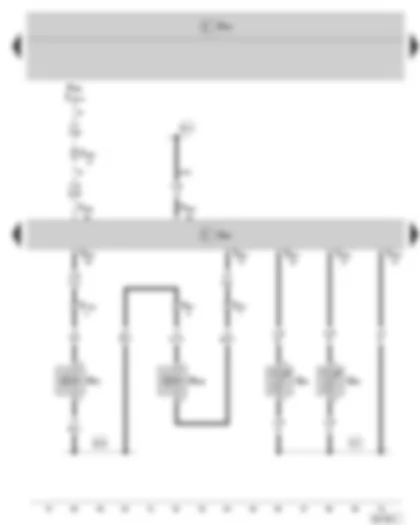 Wiring Diagram  SKODA FABIA II 2009 - Engine control unit - Coolant temperature sender - Fuel temperature sender - Charge pressure control solenoid valve - Exhaust gas recirculation cooler change-over valve