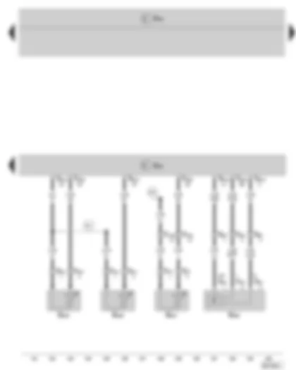 Wiring Diagram  SKODA FABIA II 2009 - Engine control unit - Exhaust gas temperature sender 1 - Exhaust gas temperature sender 2 for bank 1 - Exhaust gas pressure sensor 1 - Temperature sender downstream particle filter
