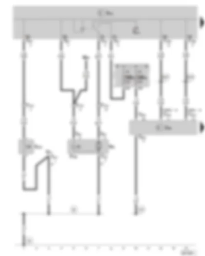 Wiring Diagram  SKODA FABIA II 2007 - Convenience system central control unit - Rear lid handle release button - Rear lid lock unit - Central locking motor in rear lid - Fuse holder B