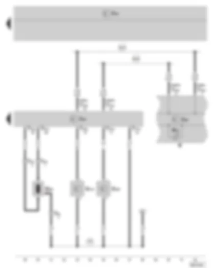 Wiring Diagram  SKODA FABIA II 2009 - Airbag control unit - Side airbag crash sensor - driver side - Side airbag crash sensor - front passenger side - Side airbag igniter - driver side - Dash panel insert