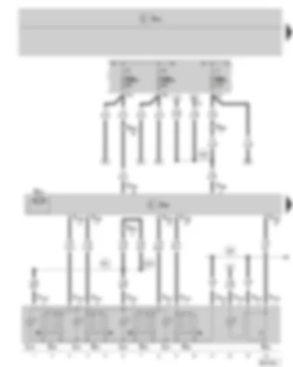 Wiring Diagram  SKODA FABIA II 2010 - Door control unit - driver side - Window regulator motor - driver side - Window regulator switch in driver door - Fuse holder B