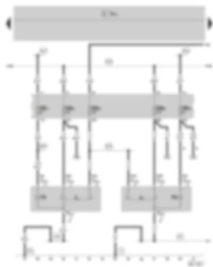 Wiring Diagram  SKODA FABIA II 2010 - Left headlight - Right headlight - Fuse holder B - (not valid for Bi - halogen headlight)