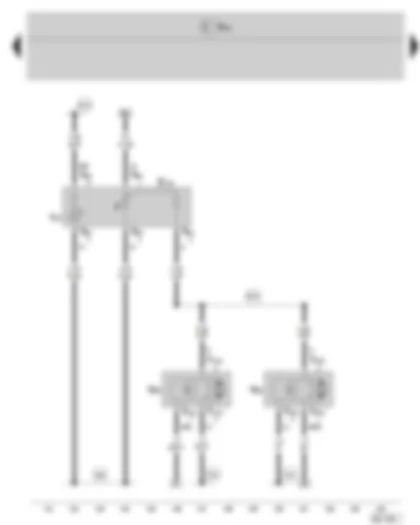 Wiring Diagram  SKODA FABIA II 2009 - Headlight range control adjuster - Headlight range control motor - left - Headlight range control motor - right - (not valid for Bi - halogen headlight)