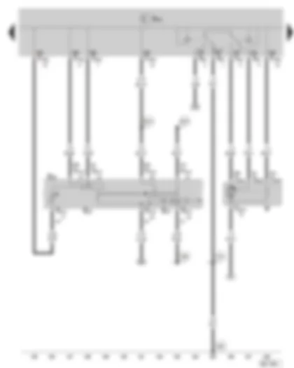 Wiring Diagram  SKODA FABIA II 2009 - Intermittent wiper switch - Rear wiper switch - Intermittent wiper control - Windscreen wiper motor