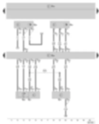Wiring Diagram  SKODA FABIA II 2009 - Engine control unit - Engine speed sender - Hall sender - Air mass meter - Charge pressure sender - Intake air temperature sender