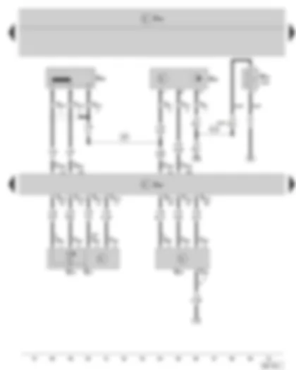 Wiring Diagram  SKODA FABIA II 2009 - Engine control unit - Engine speed sender - Hall sender - Air mass meter - Intake manifold pressure sender - Intake manifold temperature sender - Heating resistor of crankcase ventilation