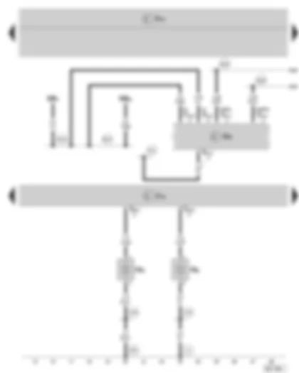 Wiring Diagram  SKODA FABIA II 2009 - Cornering light and headlight range control - control unit - Steering angle sender - Static cornering light - left - Static cornering light - right