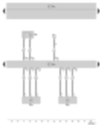 Wiring Diagram  SKODA FABIA II 2009 - Parking aid control unit - Rear parking aid warning buzzer - Rear left parking aid sender - Centre rear left parking aid sender