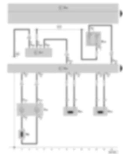 Wiring Diagram  SKODA FABIA II 2010 - Airbag control unit - Coil - Airbag igniter - driver side - Belt tensioner igniter 1 - driver side - Belt tensioner igniter 1 - front passenger side - Airbag energy accumulator unit