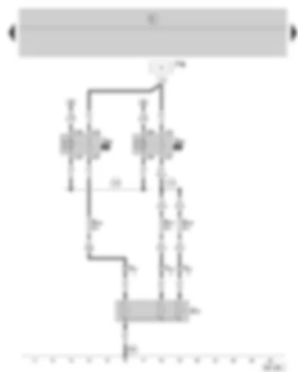 Wiring Diagram  SKODA FABIA 2000 - Low heat output relay - high heat output relay - heater element for additional heater (PTC) - additional fuse holder