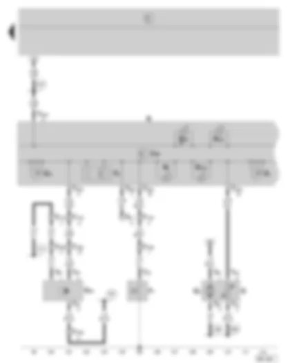 Wiring Diagram  SKODA FABIA 2000 - Dash panel insert - control unit in dash panel insert - warning lamps - oil pressure switch - fuel gauge sender - fuel pump - speedometer sender - fuel gauge - speedometer - odometer display