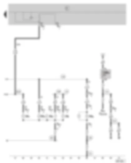 Wiring Diagram  SKODA FABIA 2000 - Right tail light - high level brake light - number plate light - fuse holder