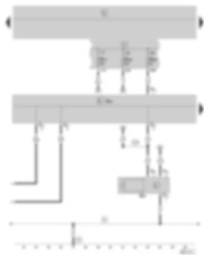 Wiring Diagram  SKODA FABIA 2000 - Radiator fan control unit - high pressure sender - fuse holder on the battery