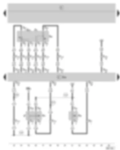 Wiring Diagram  SKODA FABIA 2000 - Diesel direct injection system control unit - accelerator pedal position sender - brake pedal switch - clutch pedal switch