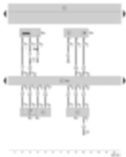 Wiring Diagram  SKODA FABIA 2000 - Diesel direct injection system control unit - engine speed sender - camshaft position sender - air mass meter - intake manifold pressure sender and intake manifold temperature sender