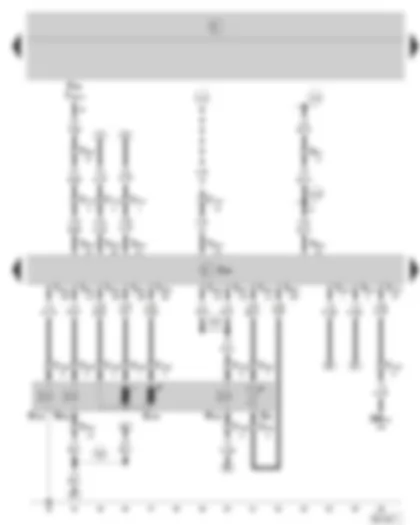 Wiring Diagram  SKODA FABIA 2000 - Diesel direct injection system control unit - fuel temperature sender - modulating piston movement sender - metering adjuster