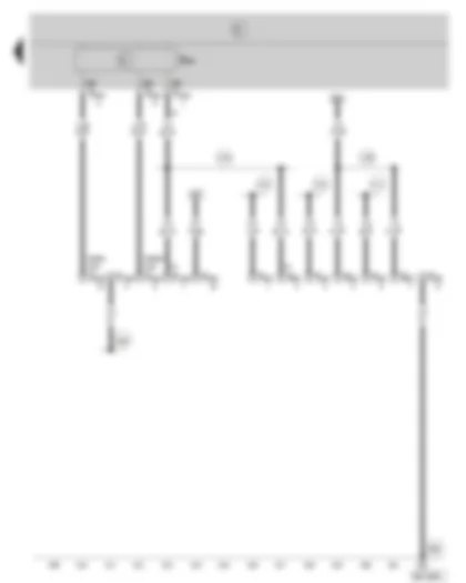 Wiring Diagram  SKODA FABIA 2002 - Connector for radio or navigation system control unit - connector for diagnostic connection - data bus diagnostic interface