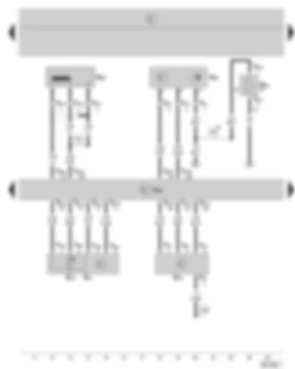 Wiring Diagram  SKODA FABIA 2002 - Diesel direct injection system control unit - engine speed sender - camshaft position sender - air mass meter - intake manifold pressure sender and intake manifold temperature sender