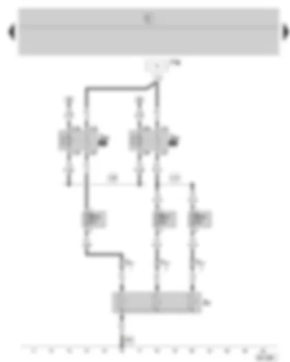 Wiring Diagram  SKODA FABIA 2001 - Low heat output relay - high heat output relay - heater element for additional heater (PTC) - additional fuse holder