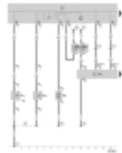 Wiring Diagram  SKODA FABIA 2002 - Convenience electric central control unit - release button - rear lid handle - central locking switch - central locking motor - rear lid - fuse holder