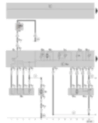 Wiring Diagram  SKODA FABIA 2002 - Air conditioning system control unit - fresh air blower - fresh air and recirculated air flap control motor - fuse holder