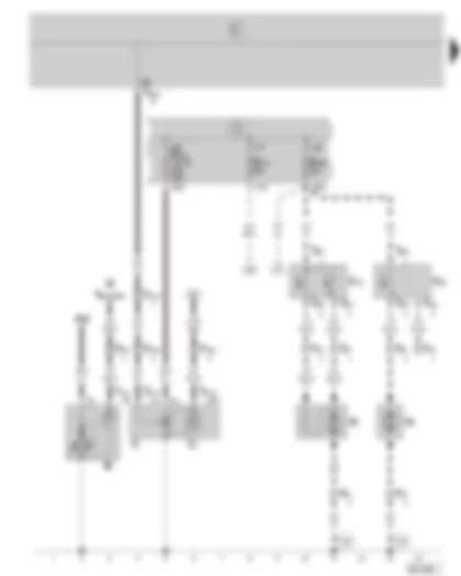 Wiring Diagram  SKODA FABIA 2002 - Starter - alternator - fuse holder on the battery - radiator fan (for vehicles without trailer coupling)